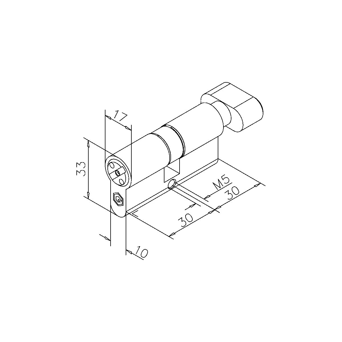 Profile cylinder 31/31 mm for toilet, 7745271090512 Profil zylinder 31/31 mm für Toilette, 7745271090512