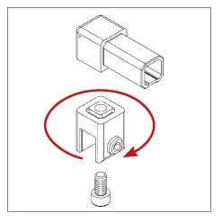 Glashouder gesloten voor vierkante buis 20 x 20 mm, 400836420xx Glashalter geschlossen für Vierkantrohr 20 x 20 mm, 400836420xx
