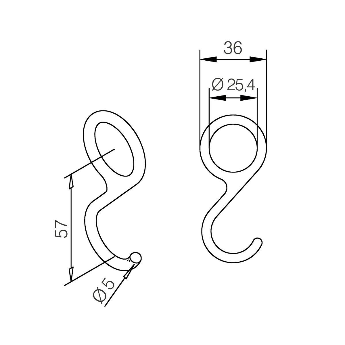 Rail hook, 110822xxxxx Relinghaken, 110822xxxxx
