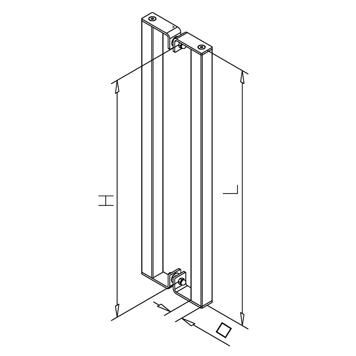 Türgriff nach Maß 90°, 47x109xxx12