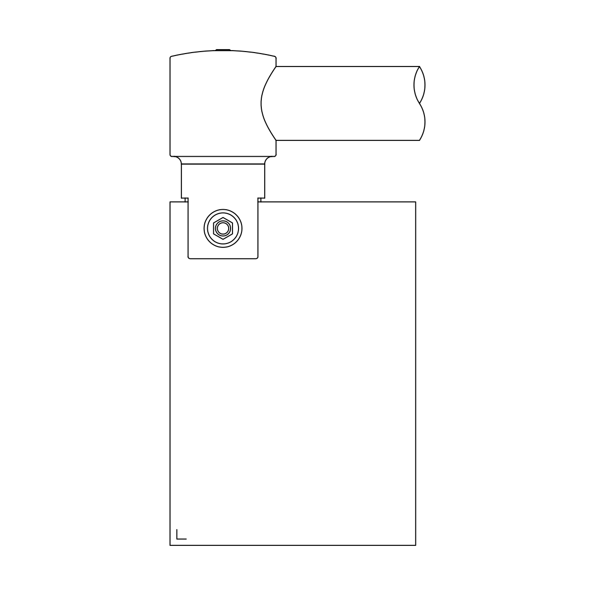 Glashouder gesloten voor buis Ø 19,0 mm, 400836019xx Glashalter geschlossen für Rohr Ø 19,0 mm, 400836019xx