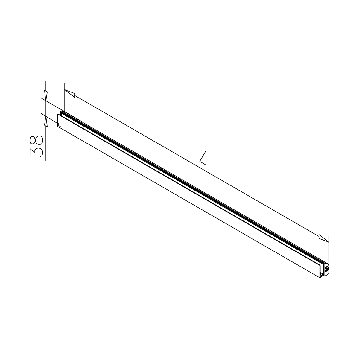 Drop-down seal for glass doors, self-adhesive, 77550300xxx-xx Absenkdichtung für Glastüren, selbstklebend, 77550300xxx-xx