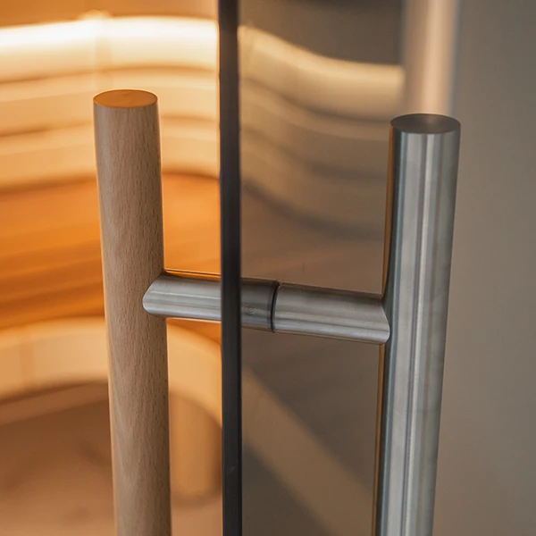 Door handle for sauna, Beech wood inside, 4759xxxxxxx Türgriff für Sauna, Buchenholz innen, 4759xxxxxxx
