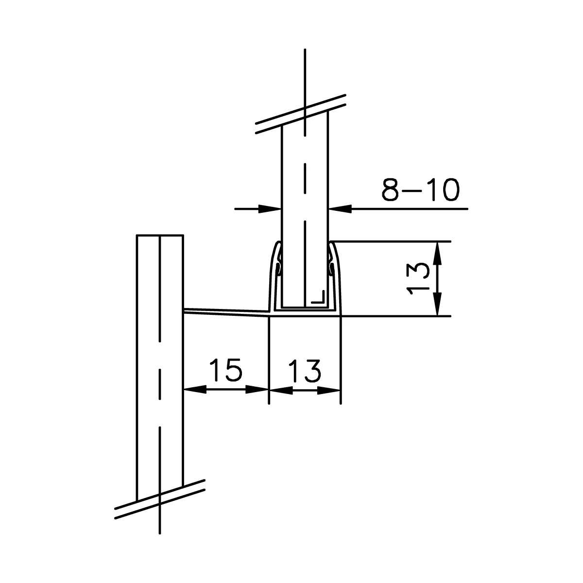 Middle seal for sliding doors, 194025000xx Mitteldichtung für Schiebetüren, 194025000xx