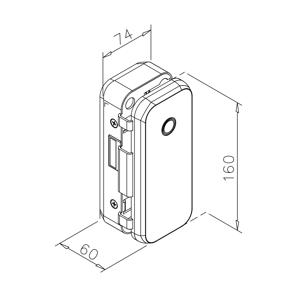 Elektronisches Türschloss für Glastüren, 7751001xxx00