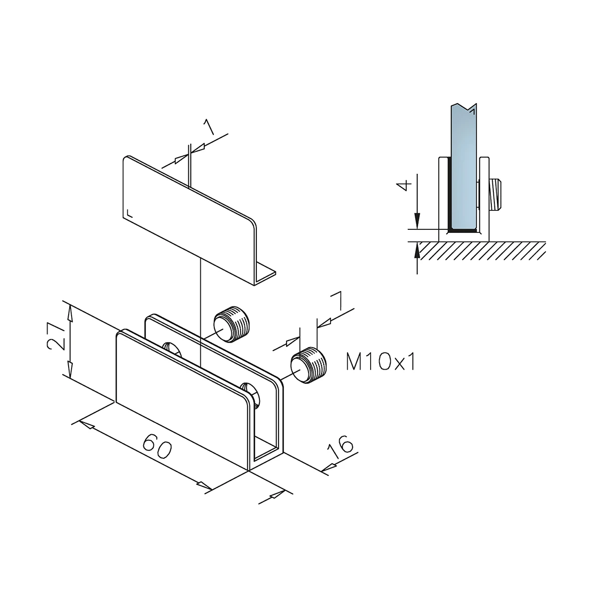 Glasplaatdrager, 2214xx000xx Glasplattenträger, 2214xx000xx