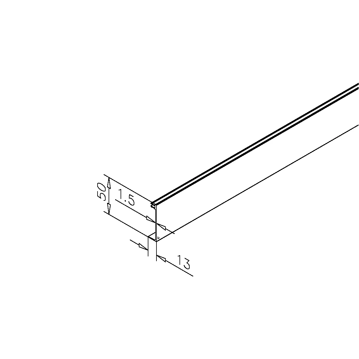 Cover profile, 461820xxxxx Deckprofil für Laufschiene Willemine, 461820xxxxx
