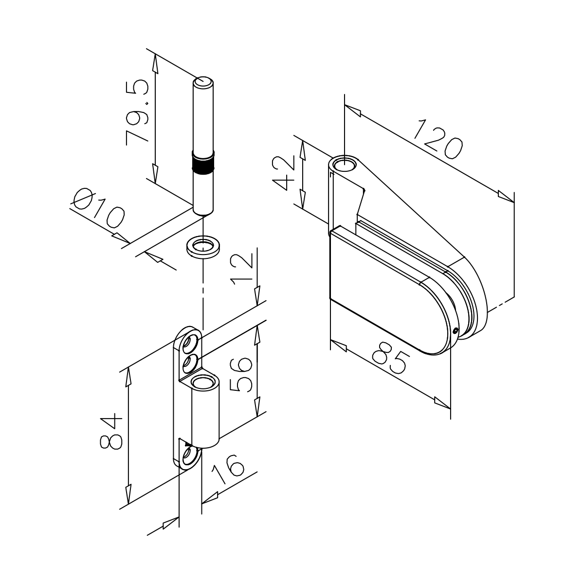 Glasdeurscharnier, 452250000xx Glastürscharnier, 452250000xx