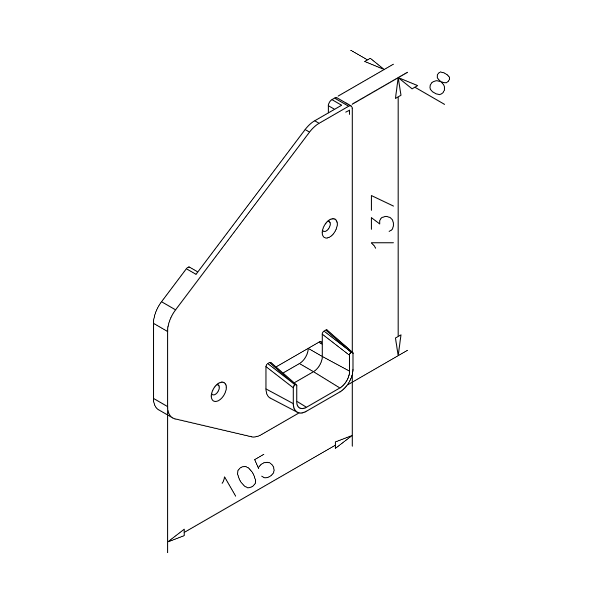 Endkappe rechts für Wandklemmprofil, 7744122000046