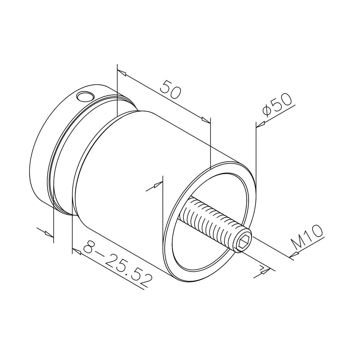 Glas-Punkthalter Ø 50 mm, 771107470xx12
