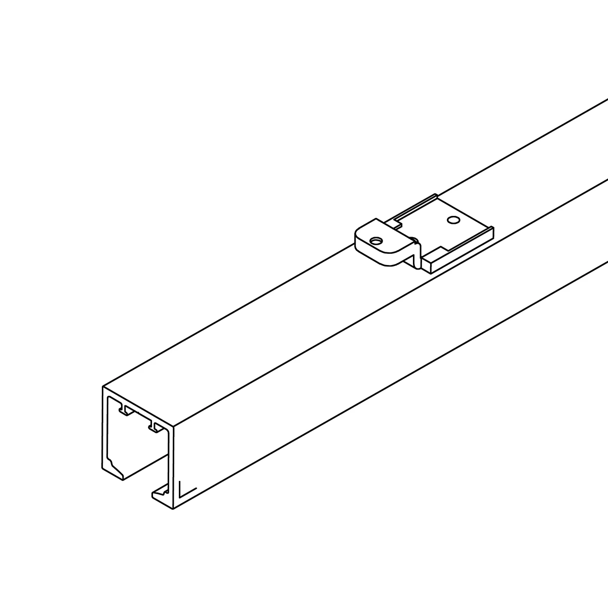 Roller track with pre-assembled hooks, 7746195125046 Laufschiene mit vormontierten Haken, 7746195125046