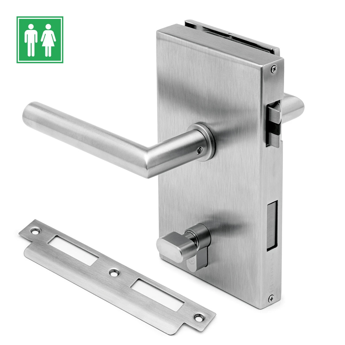 OFFICE Glasdeurslot met krukken voor toilet, 4529x0003xx OFFICE Glastürschloss mit Drückern für Toilette, 4529x0003xx