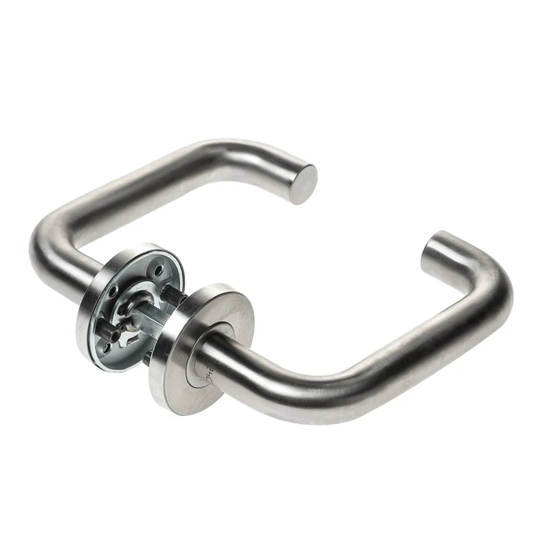 Doorhandle pair on rose, 77476500020-xx Türganitur mit Drücker, U-Form, 77476500020-xx