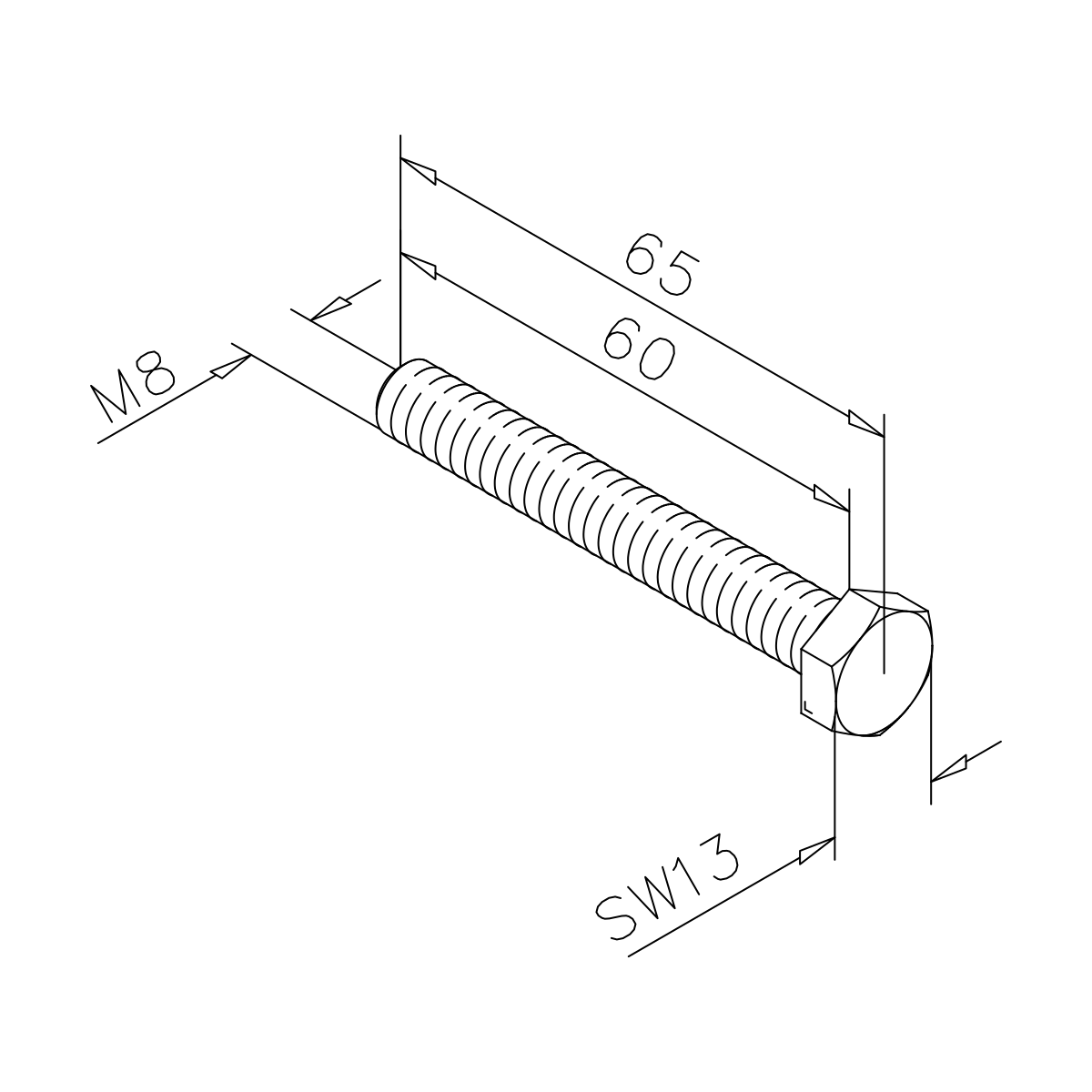Hexagonal thread screw, 7793060986015 Sechskant-Gewindeschraube, 7793060986015
