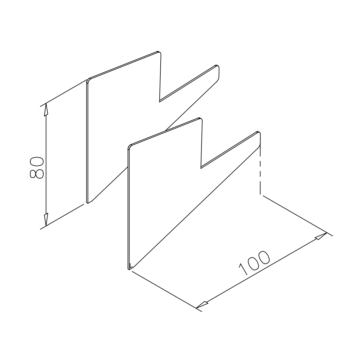 End caps for self-supporting glass canopy, 77441271000-xx Endkappen für freitragendes Glasvordach, 77441271000-xx