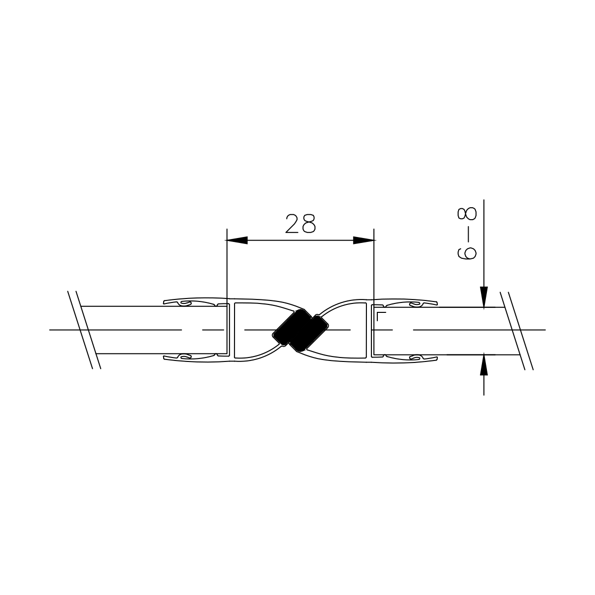 Magnetschließleiste für Glastüren 90° und 180°, 194010090-xx