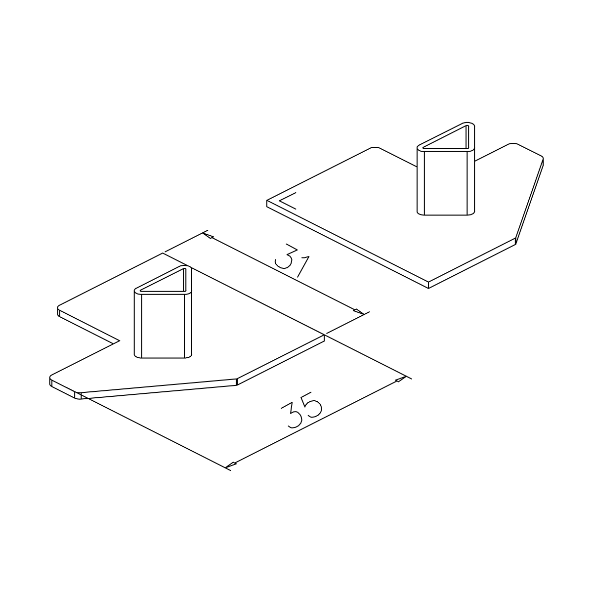 Endkappen für Glasplattenträgerprofil, 77431730000-xx