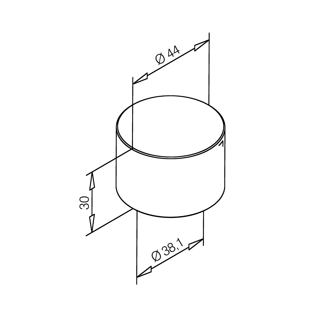Flat end cap, fits over tube, xx0736038xx Aufsteck-Endkappe flach, xx0736038xx