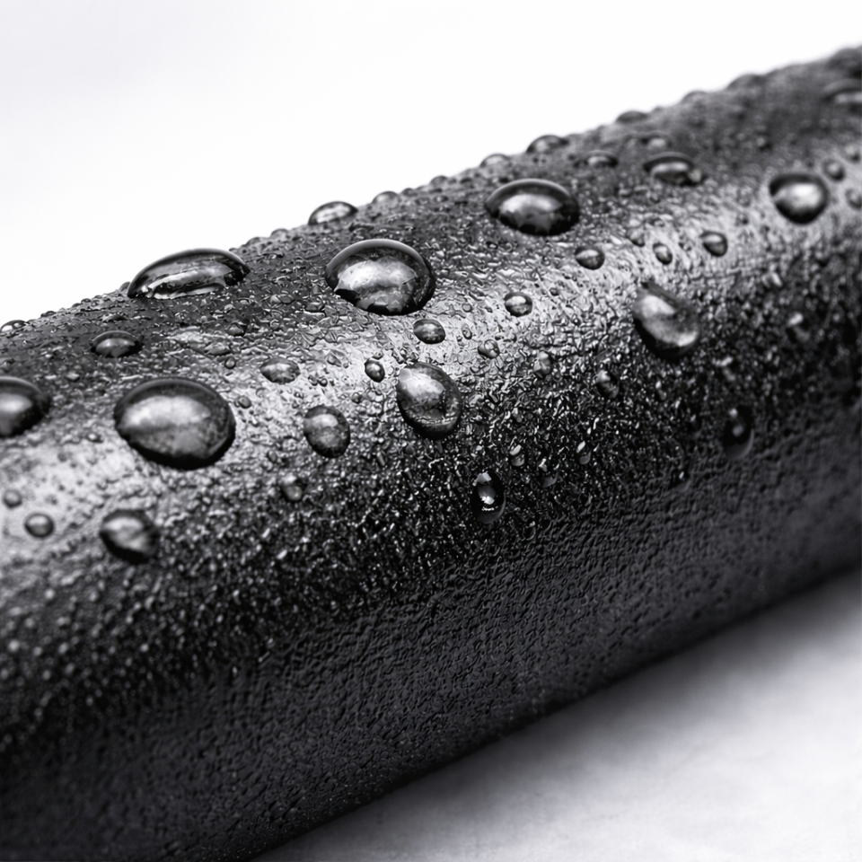 Rohr Makro Aufnahme mit Wassertropfen