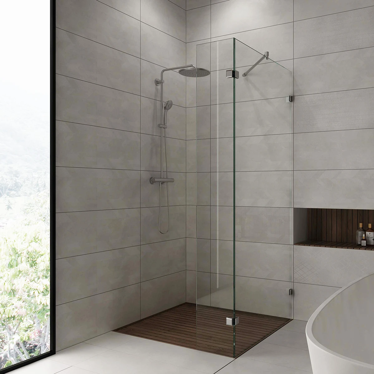 Stabilizing bar for shower - wall mounting 45°, 296017019xx Halterung für Dusche - Wandmontage 45°, 296017019xx