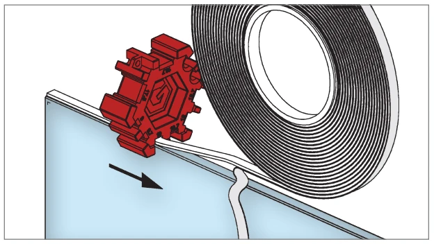 Verlijmtape voor glazen scheidingswanden en glassystemen, 912810xxx00 Verbindungsklebeband für Glastrennwände und Glasanlagen, 912810xxx00
