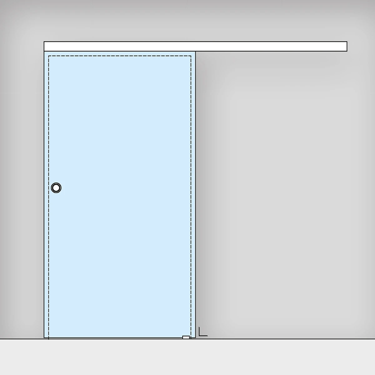 Schiebetür inklusive Soft-close, Griffmuschel und Bodenführung, 7746030225046 Schiebetür inklusive Soft-close, Griffmuschel und Bodenführung, 7746030225046