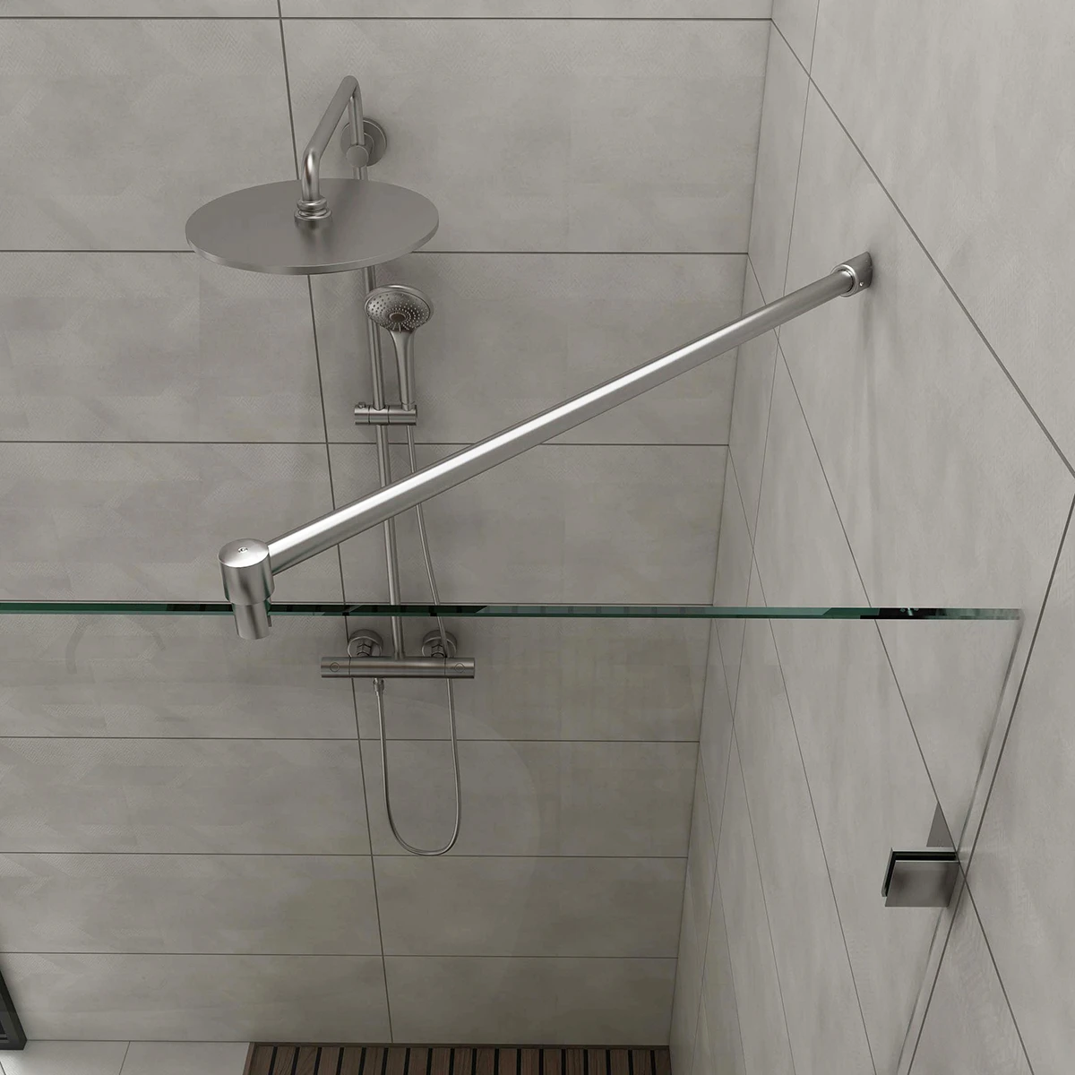 Stabilisatiestang voor douche - wandmontage 45°, 296017019xx Halterung für Dusche - Wandmontage 45°, 296017019xx