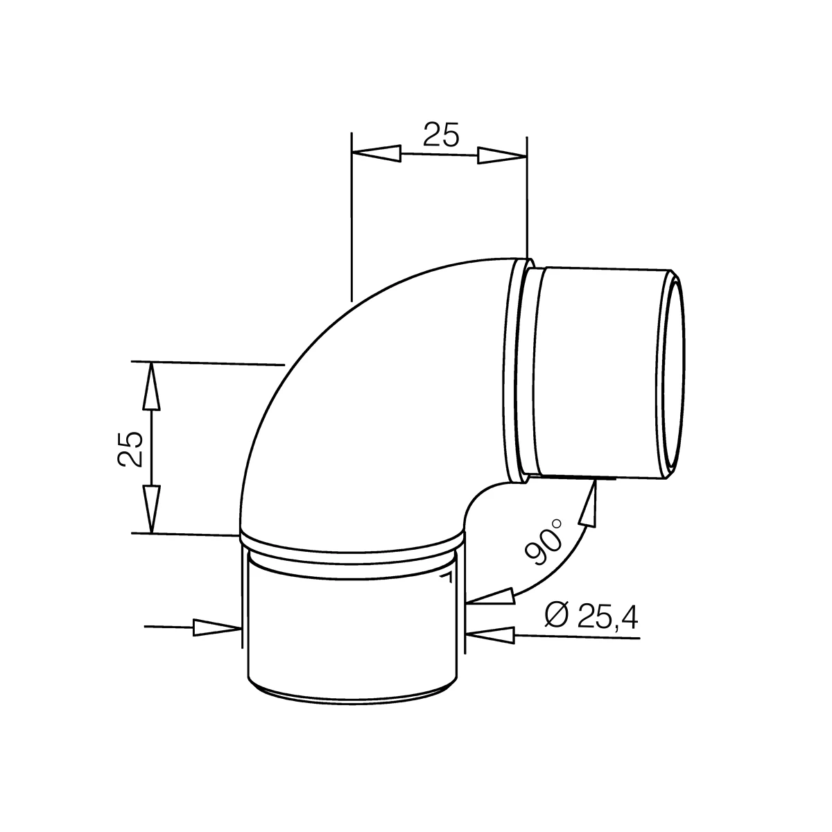 Flush elbow 90°, 110301xxxxx Rohrverbinder 90°, 110301xxxxx