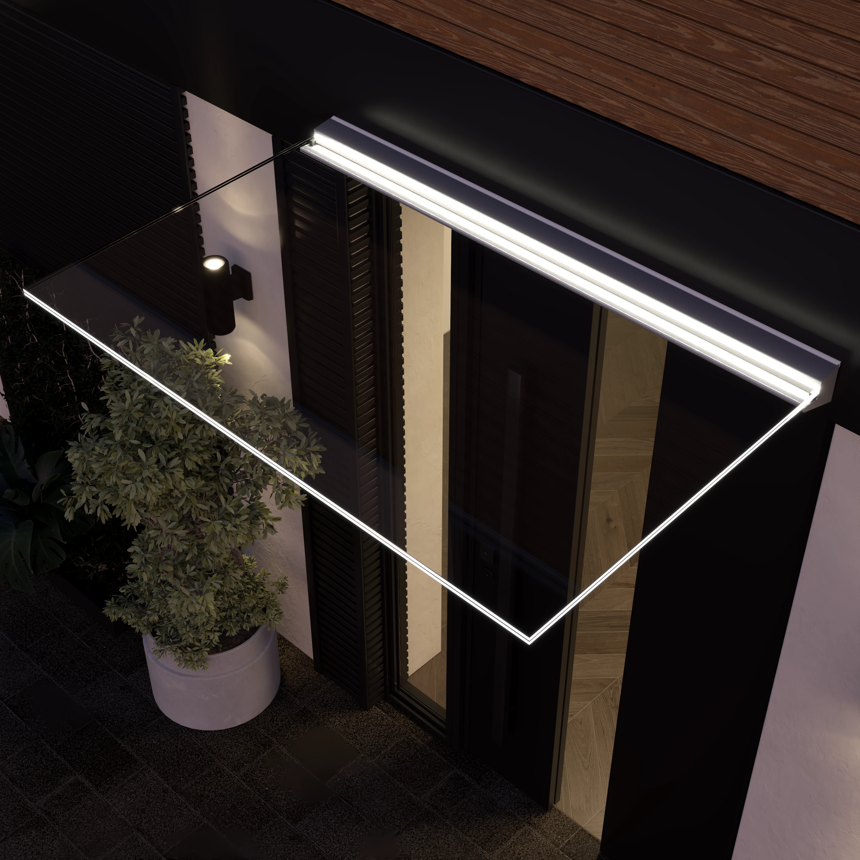 Cantilevered glass canopy, 77990076 Freitragendes Glasvordach CTO, 77990076