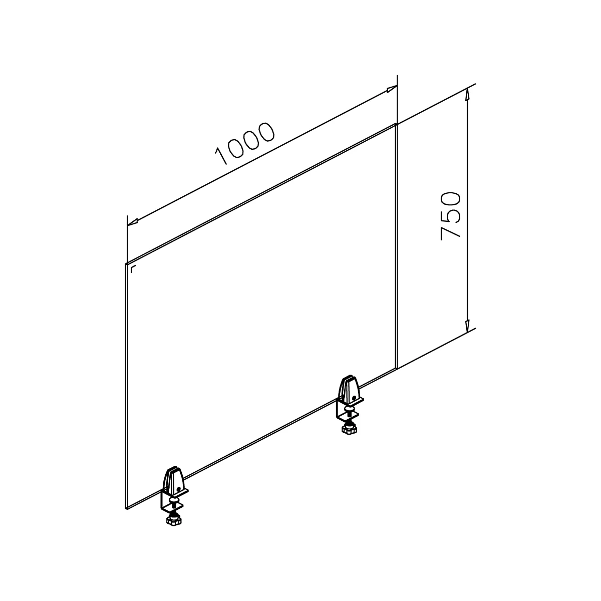 Counter sneeze guard, 20070x000xx Mobiler Hygieneschutz aus Glas, 20070x000xx