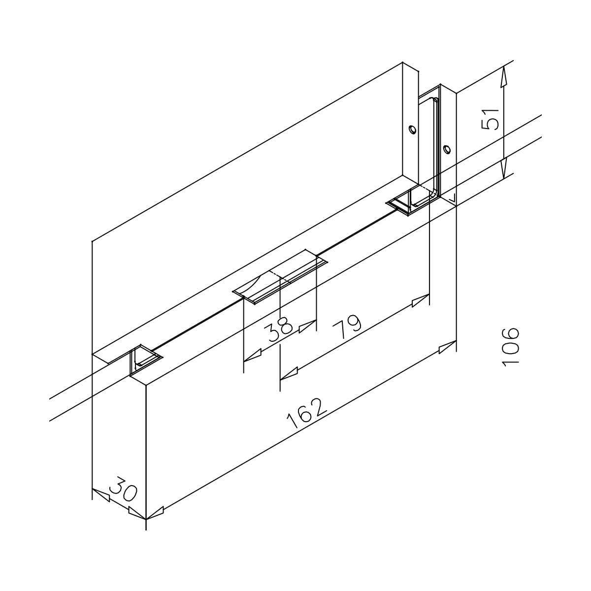 Gegenkasten für Glastürschloss Freya, 452156000xx Gegenkasten für Glastürschloss Freya, 452156000xx