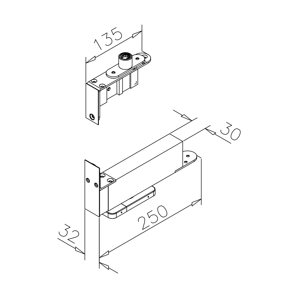 Hydraulisches Türscharnier für Holztür, 7745300000012