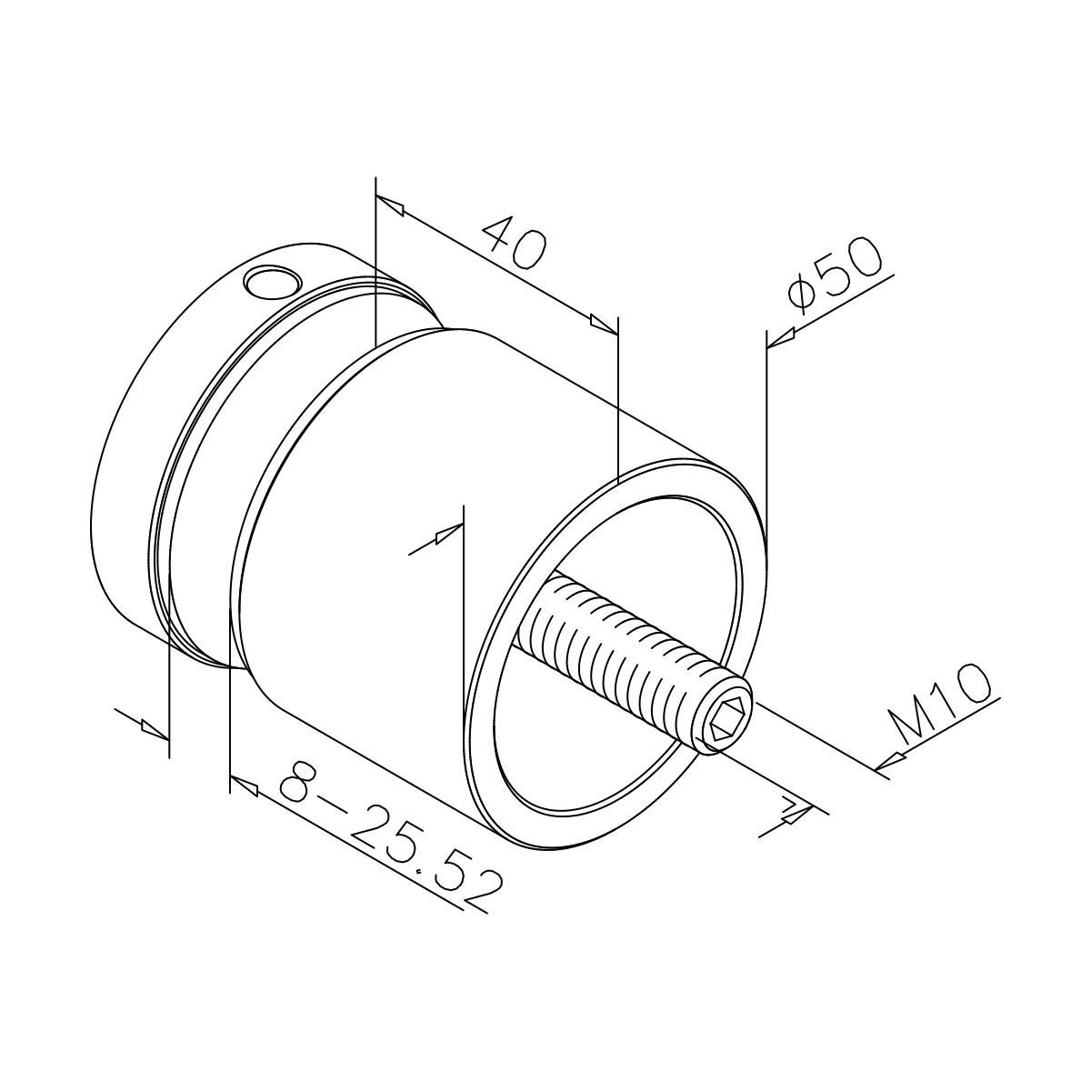 Glas-Punkthalter Ø 50 mm, 771107470xx12