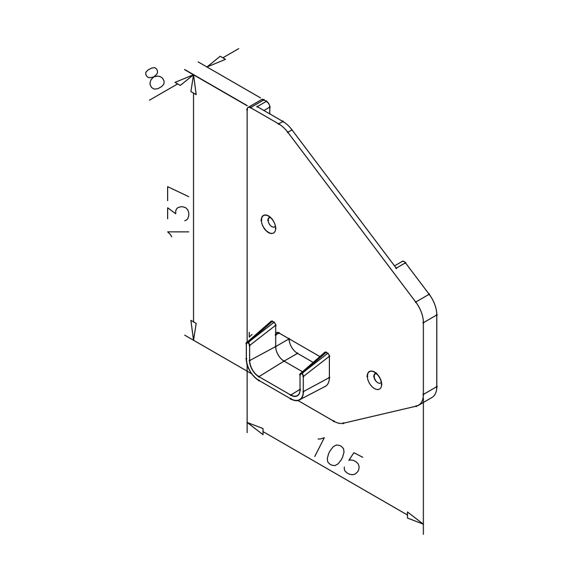 Endkappe links für Wandklemmprofil, 7744123000046