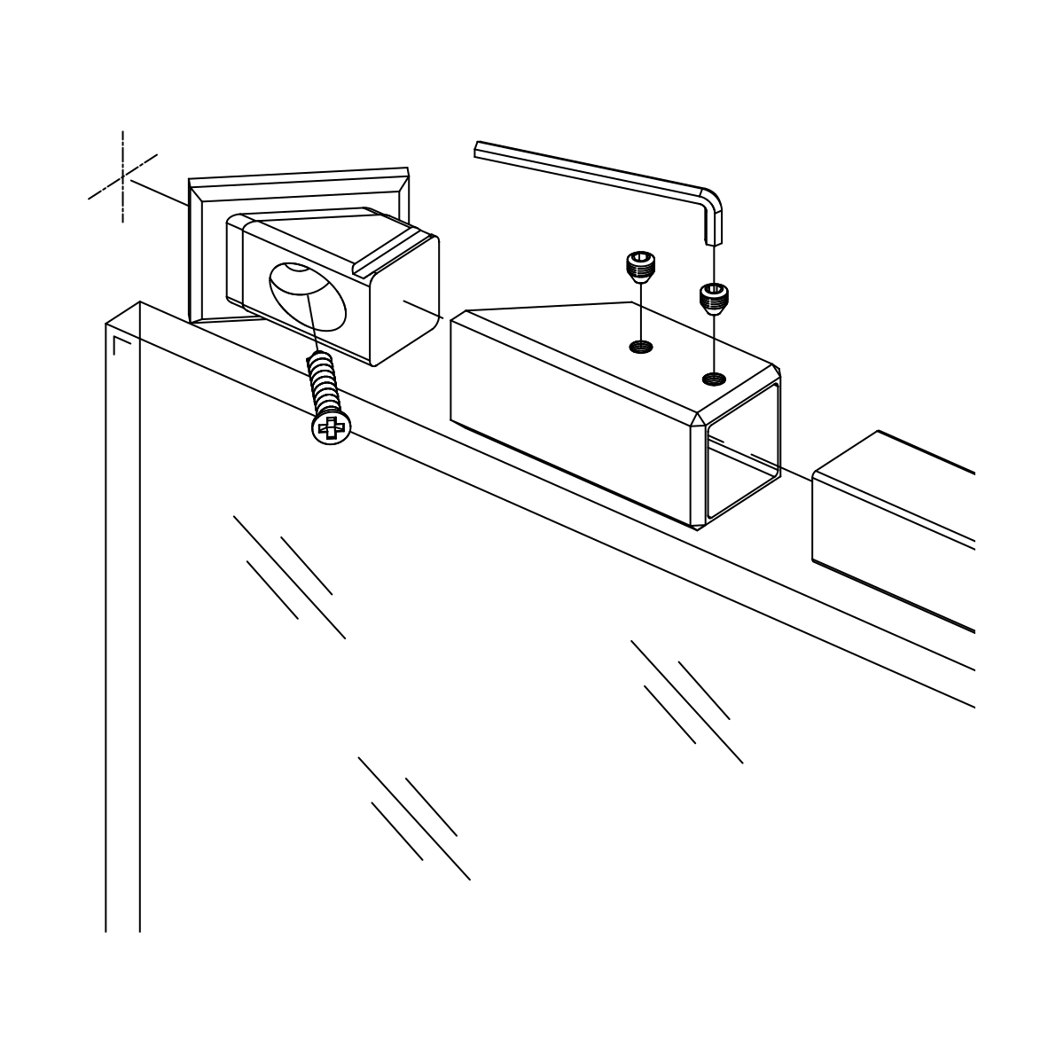 Wandflansch 45° für Vierkantrohr 20 x 20 mm, 400626420xx