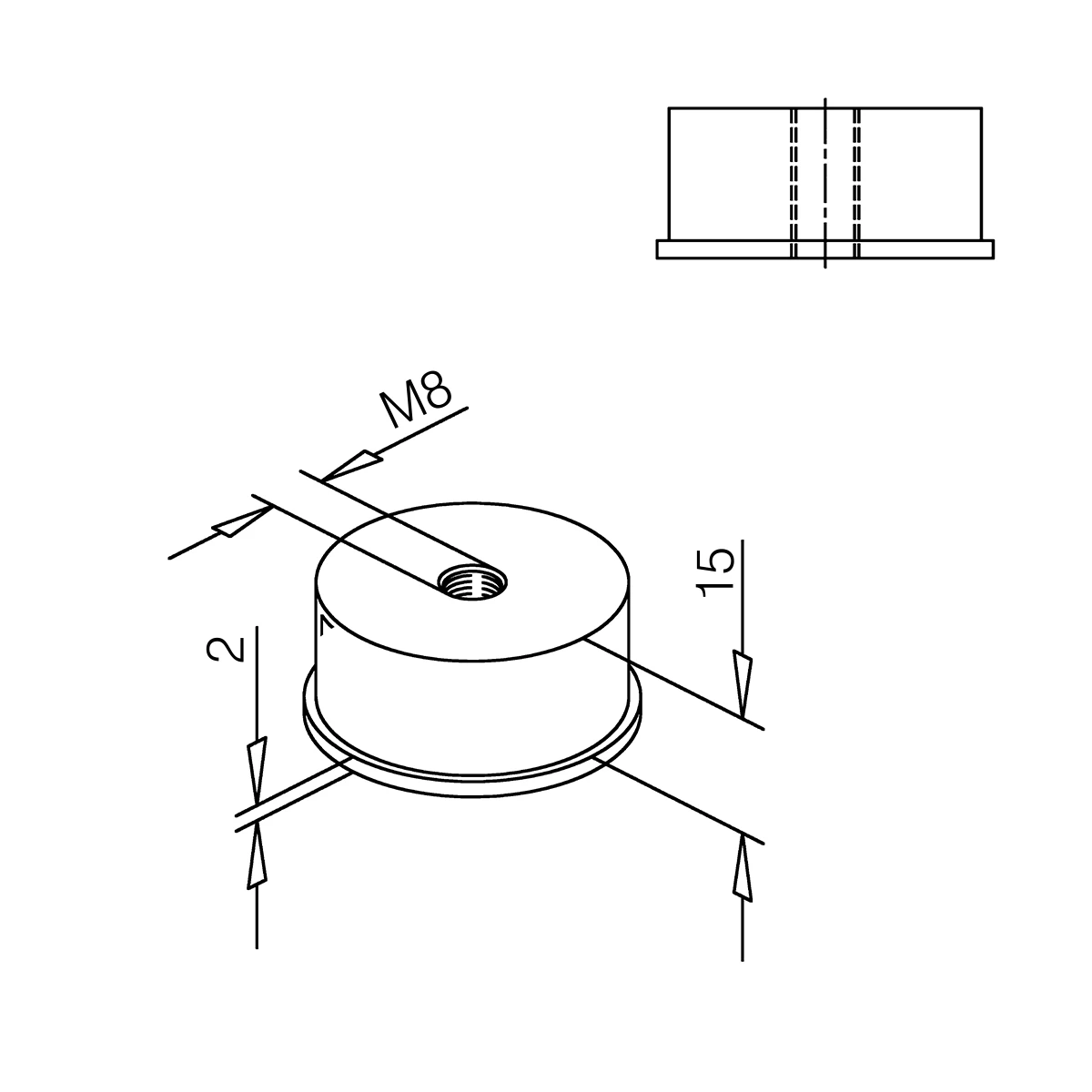 Kunststoff Endkappe mit Durchgangsgewinde, 180104xxx00 Kunststoff Endkappe mit Durchgangsgewinde, 180104xxx00