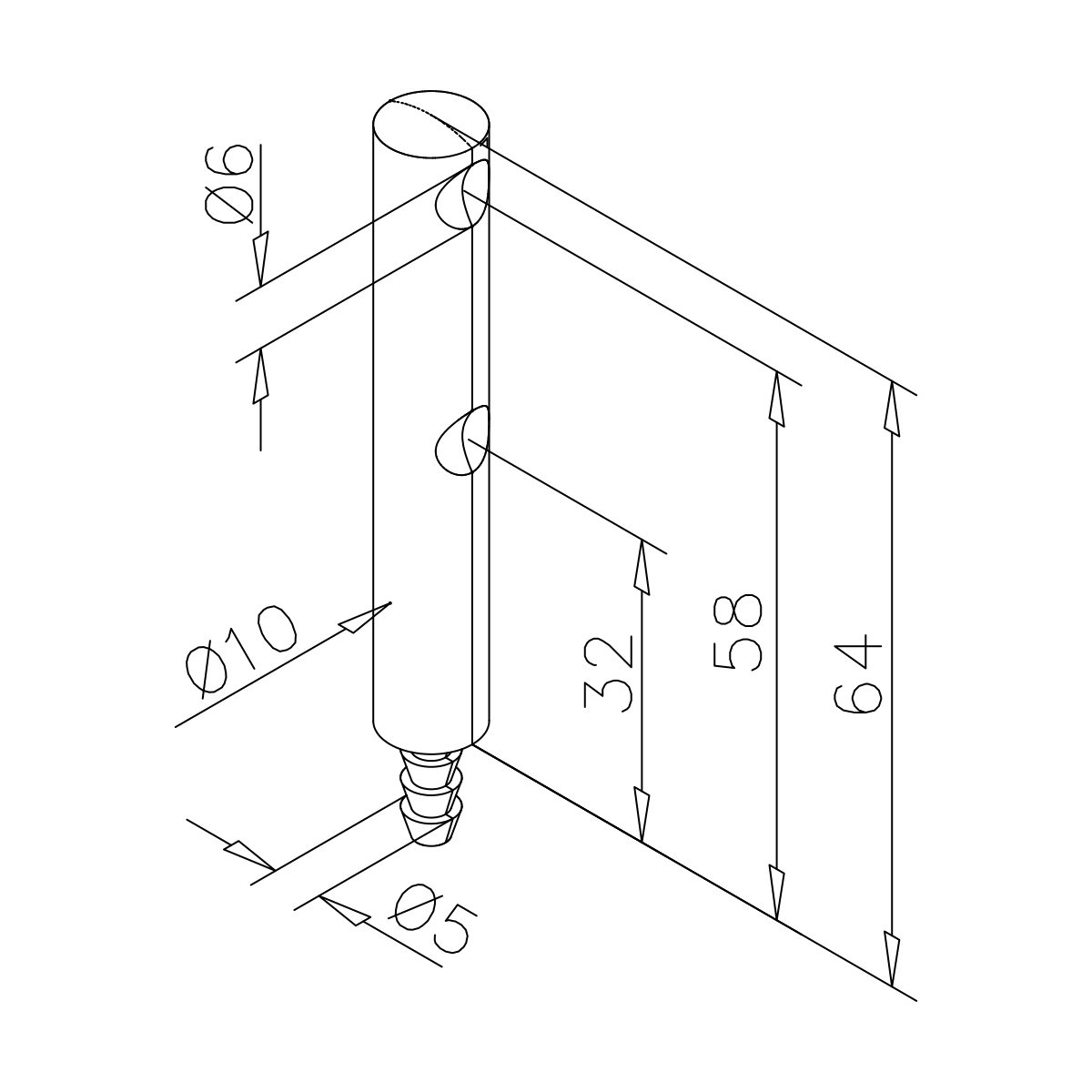 Doppelte Endstütze für Holzmontage, 110665xxxxx