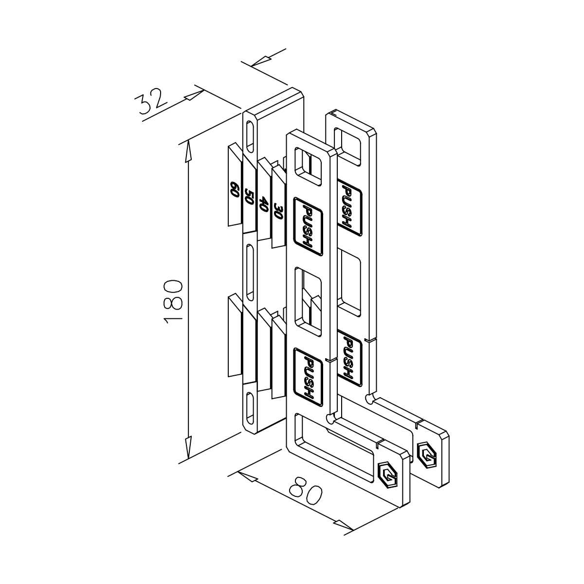Mounting tool for self-adhesive handles, 7791294000000 Montagehilfe für selbstklebende Türgriffe, 7791294000000