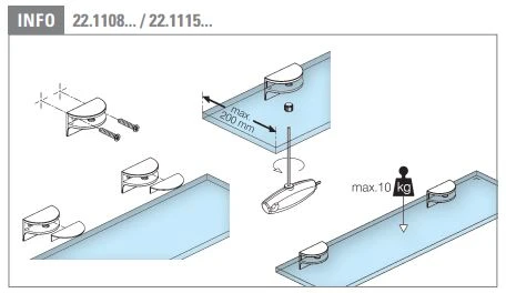 Glasplaatdrager, 2211xx000xx Glasplattenträger, 2211xx000xx