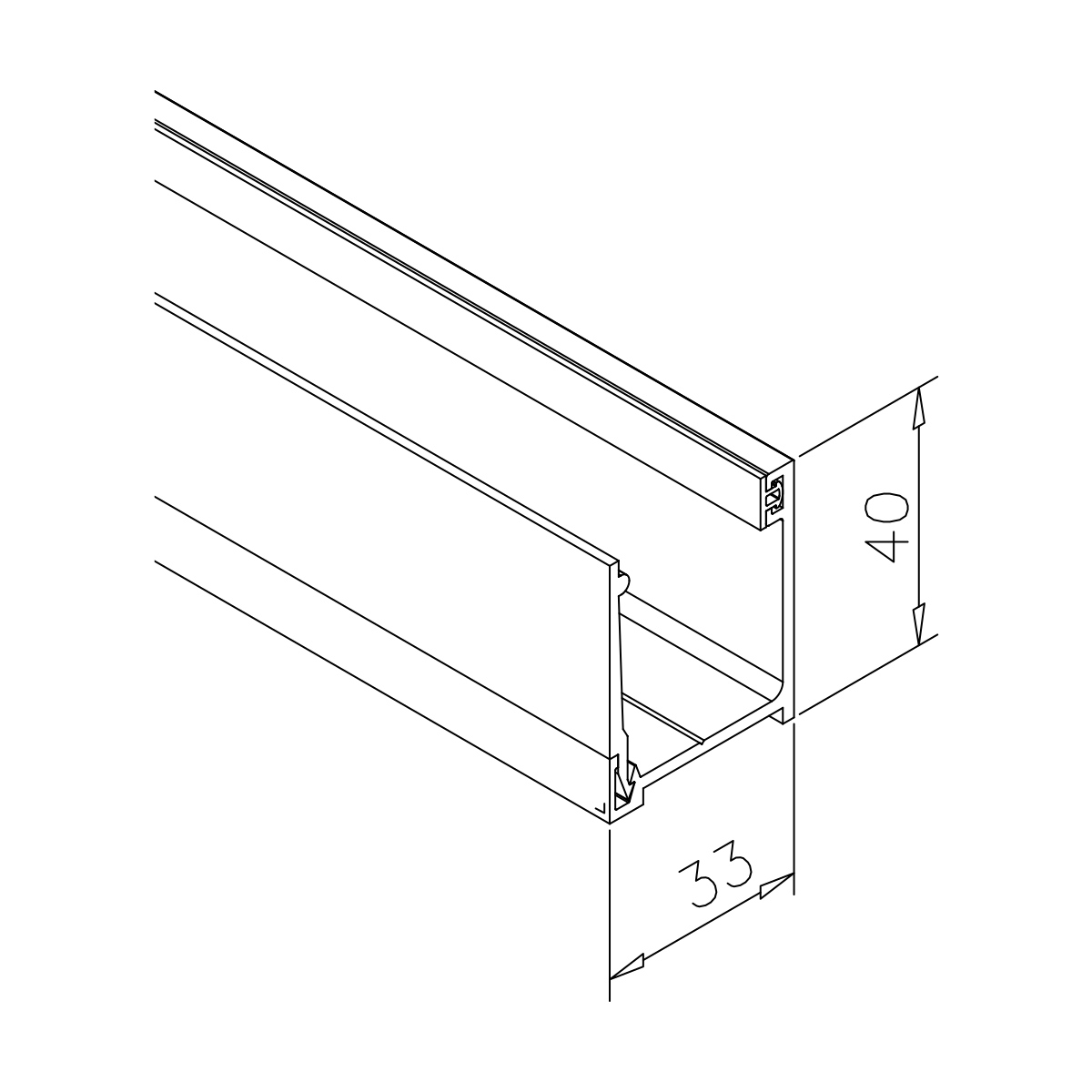 U-Profil für Zargentüren, zweiteilig mit Dichtung, 77492xxxx00-xx