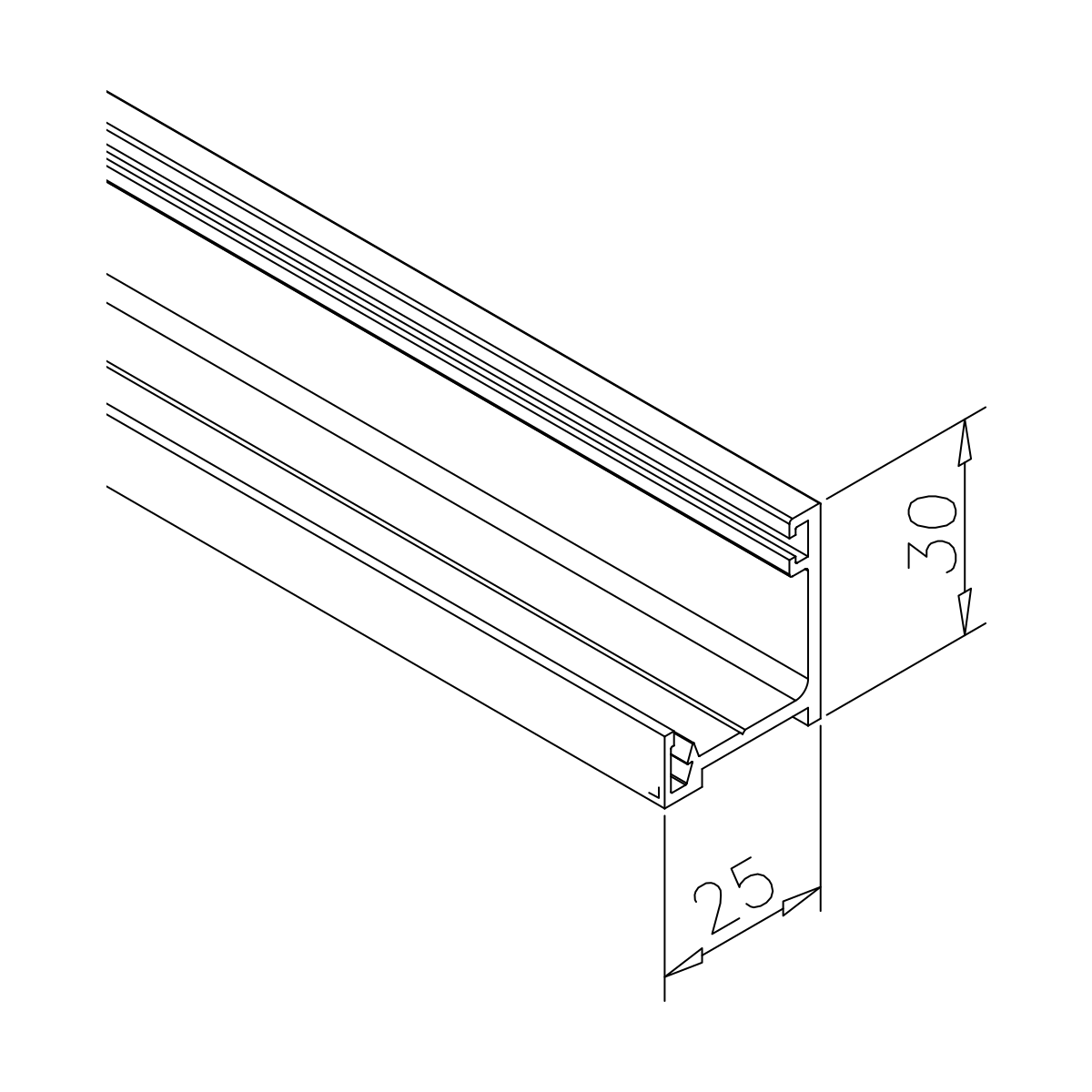 L-Profil für zweiteiliges U-Profil ohne Dichtung, 77493xxxx00-xx