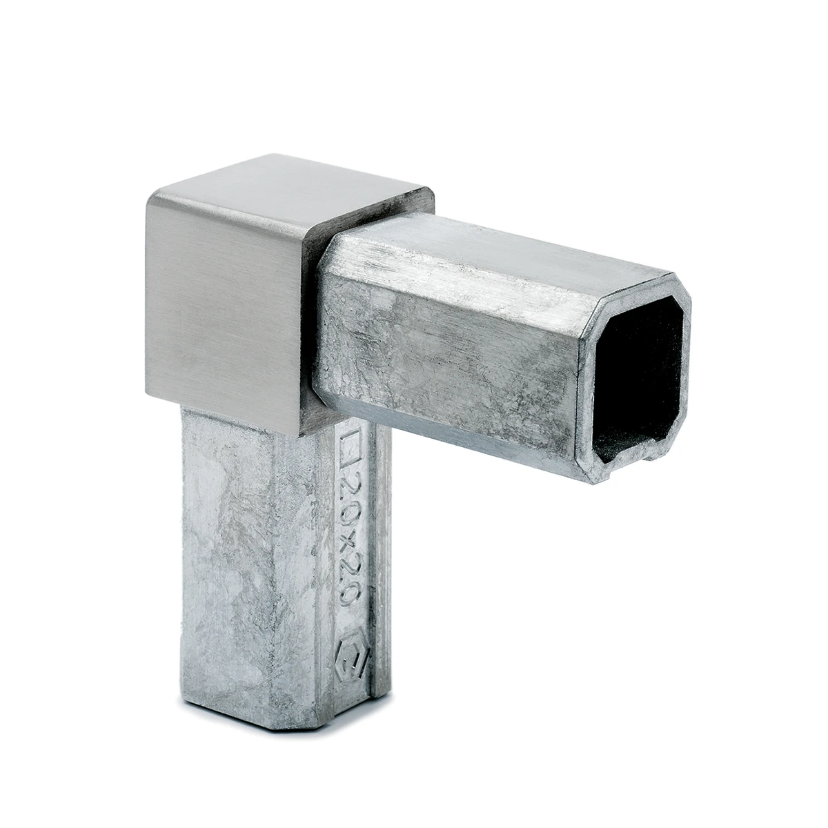 Square tube connector elbow 90°, 124303xxx12 Verbinder für Quadratrohr Ecke 90°, 124303xxx12