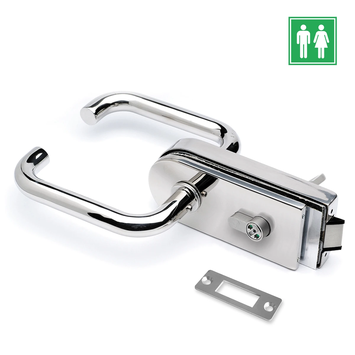Glass door lock with handles for toilet, 452210003xx Glastürschloss mit Drückern für Toilette, 452210003xx