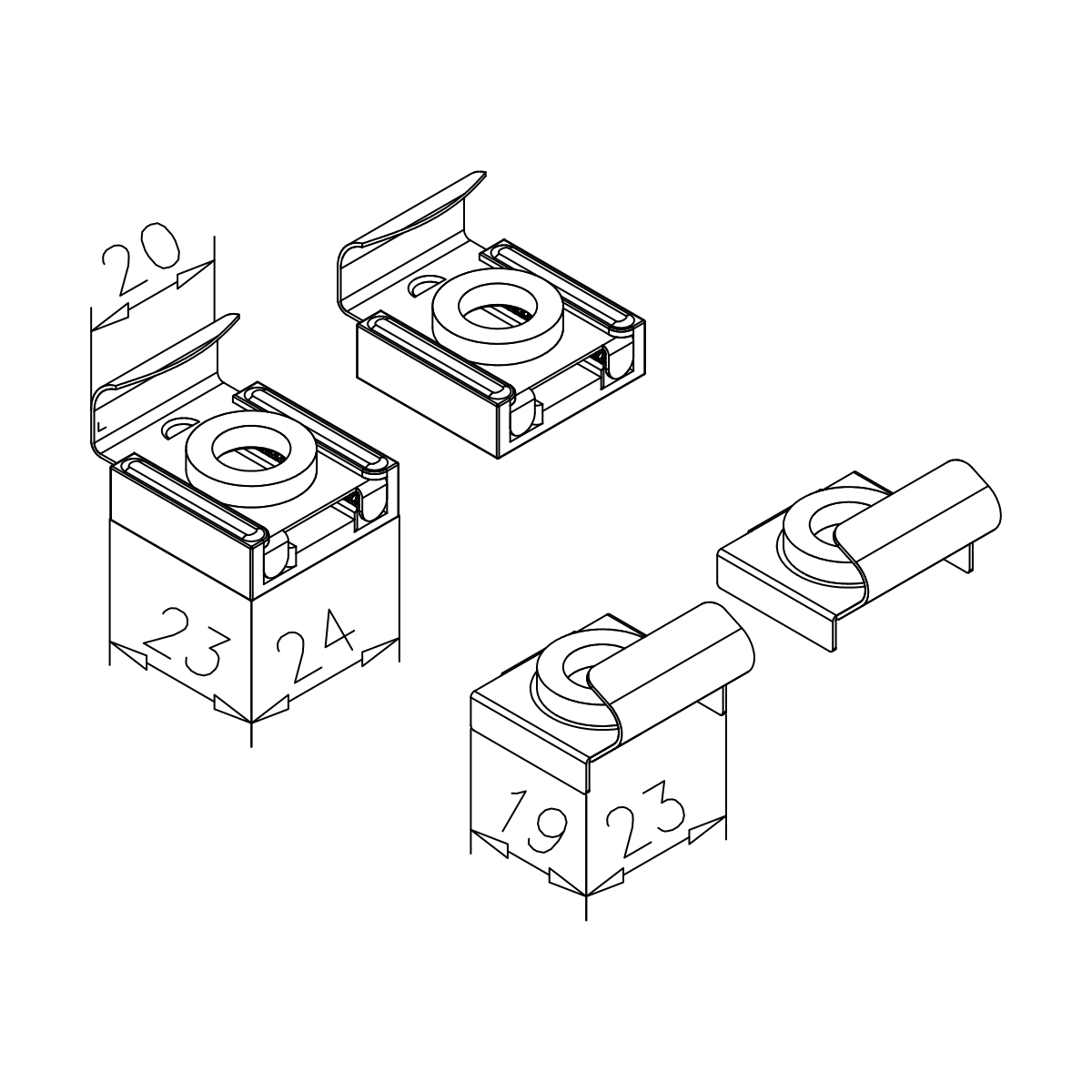 Spiegelklemset, 7748540000000 Spiegelklammer-Set, 7748540000000