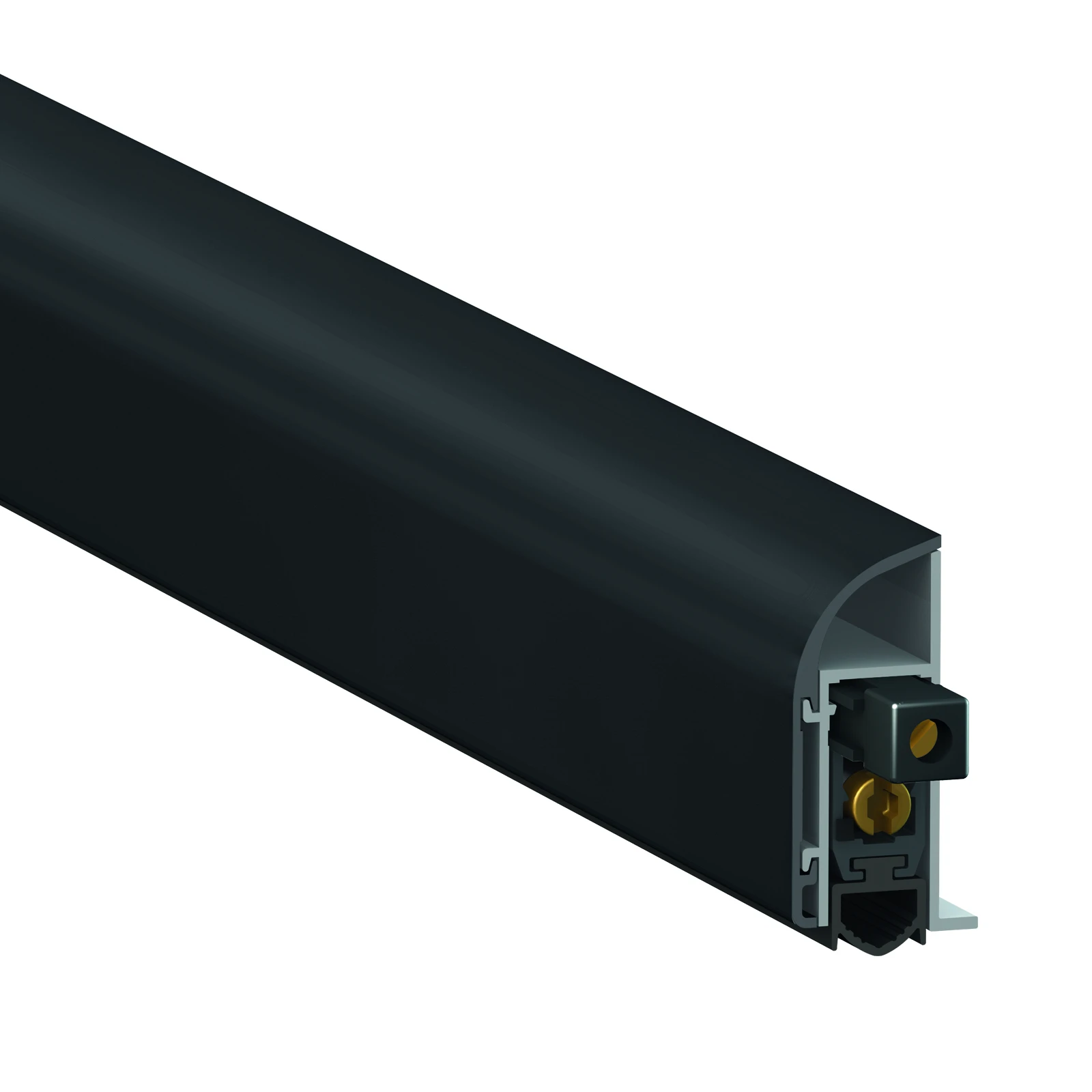 Drop-down seal for glass doors, self-adhesive, 77550300xxx-xx Absenkdichtung für Glastüren, selbstklebend, 77550300xxx-xx