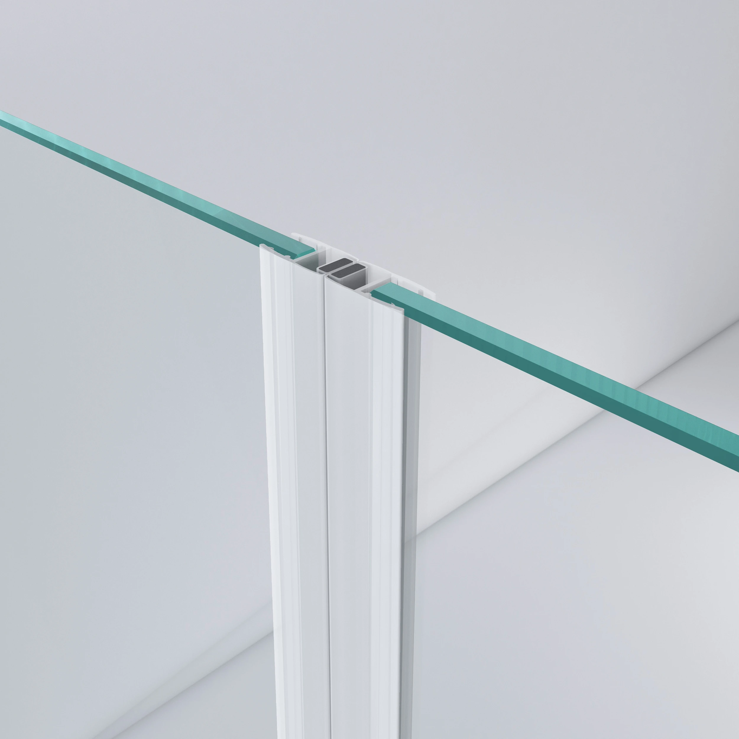 Magnetic seal 180° for glass door, 194040180xx Magnetschließleiste 180° für Glastür, 194040180xx