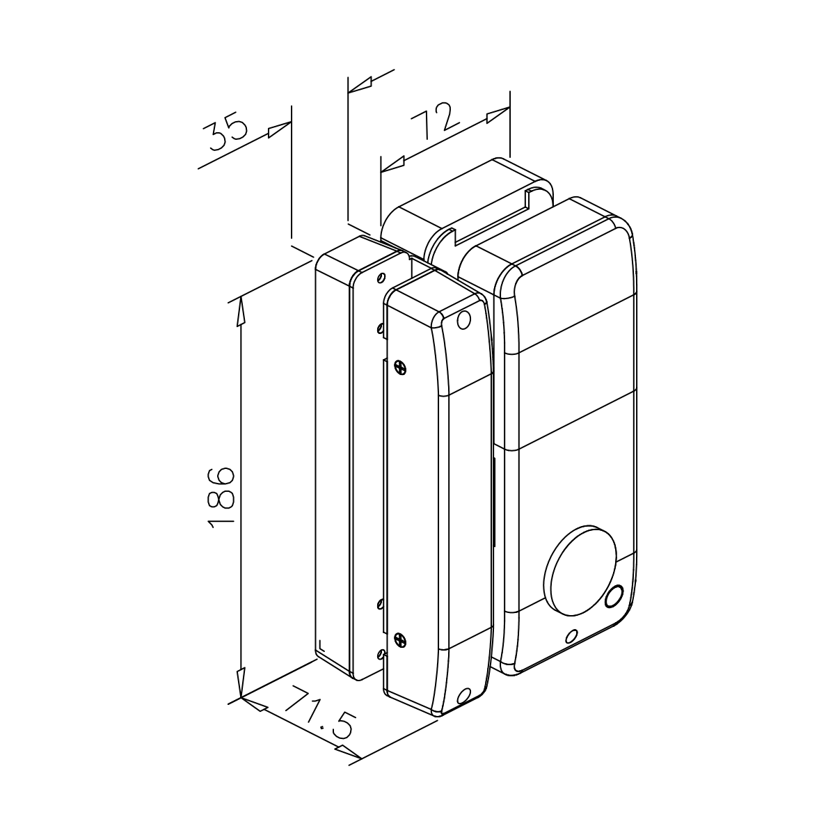 Elektronisches Türschloss für Glastüren, 7751000100500