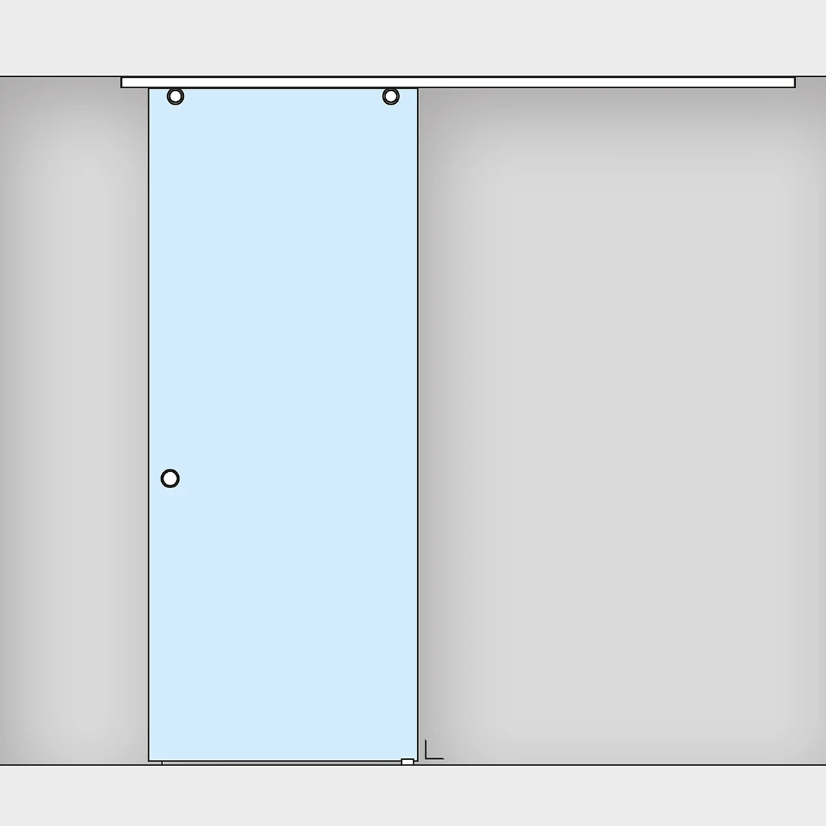 Schuifdeur inclusief komgreep en vloergeleiding, 7746030125046 Schiebetür inklusive Griffmuschel und Bodenführung, 7746030125046