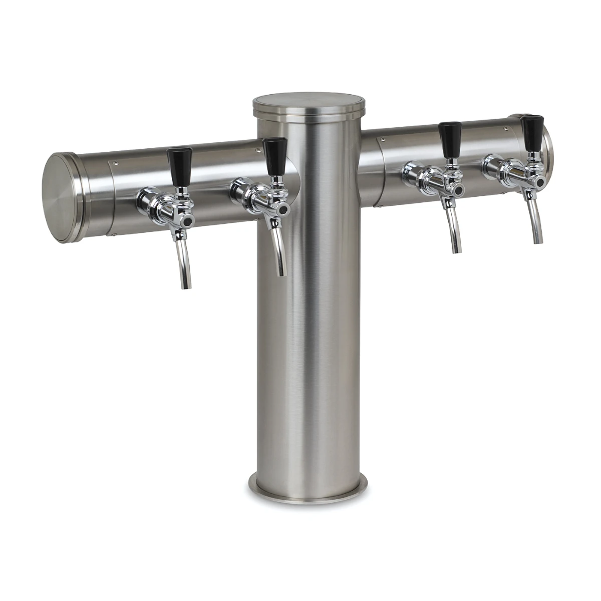Schanksäule der Modelllinie Deko mit 4 Zapfhähnen aus Edelstahl