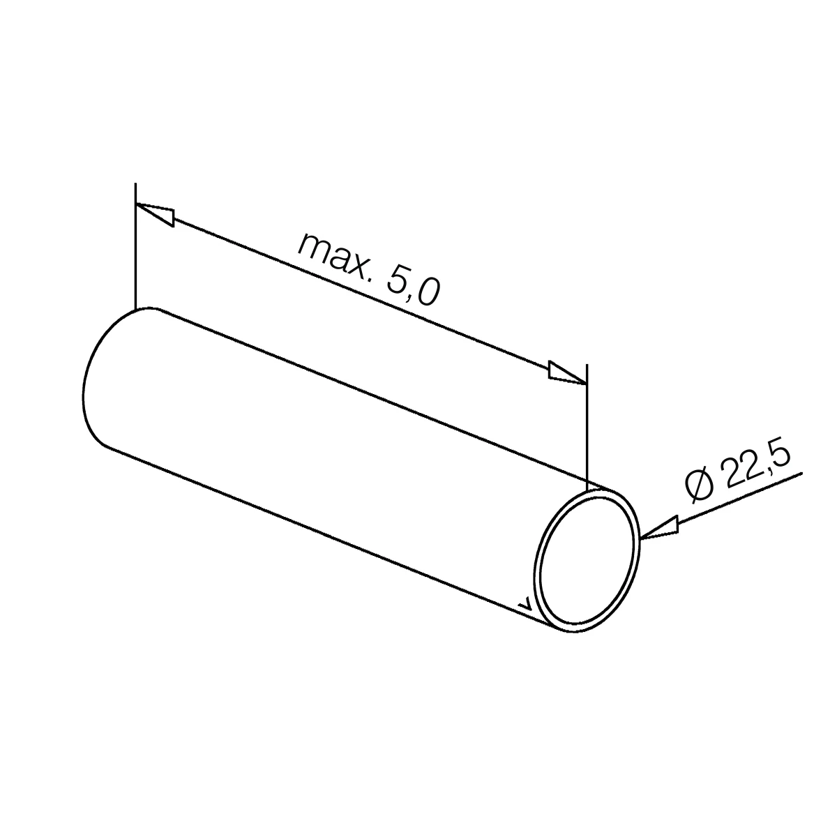 Binnen buis, gezaagd, 128911xxx00 Edelstahl Innenrohr, zugeschnitten (Produktion), 128911xxx00